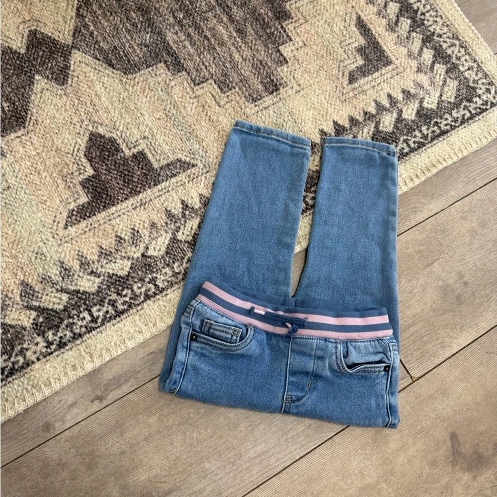 Y2K Cat & Jack Toddler Girl Light Blue Jeans with Pink Waistband